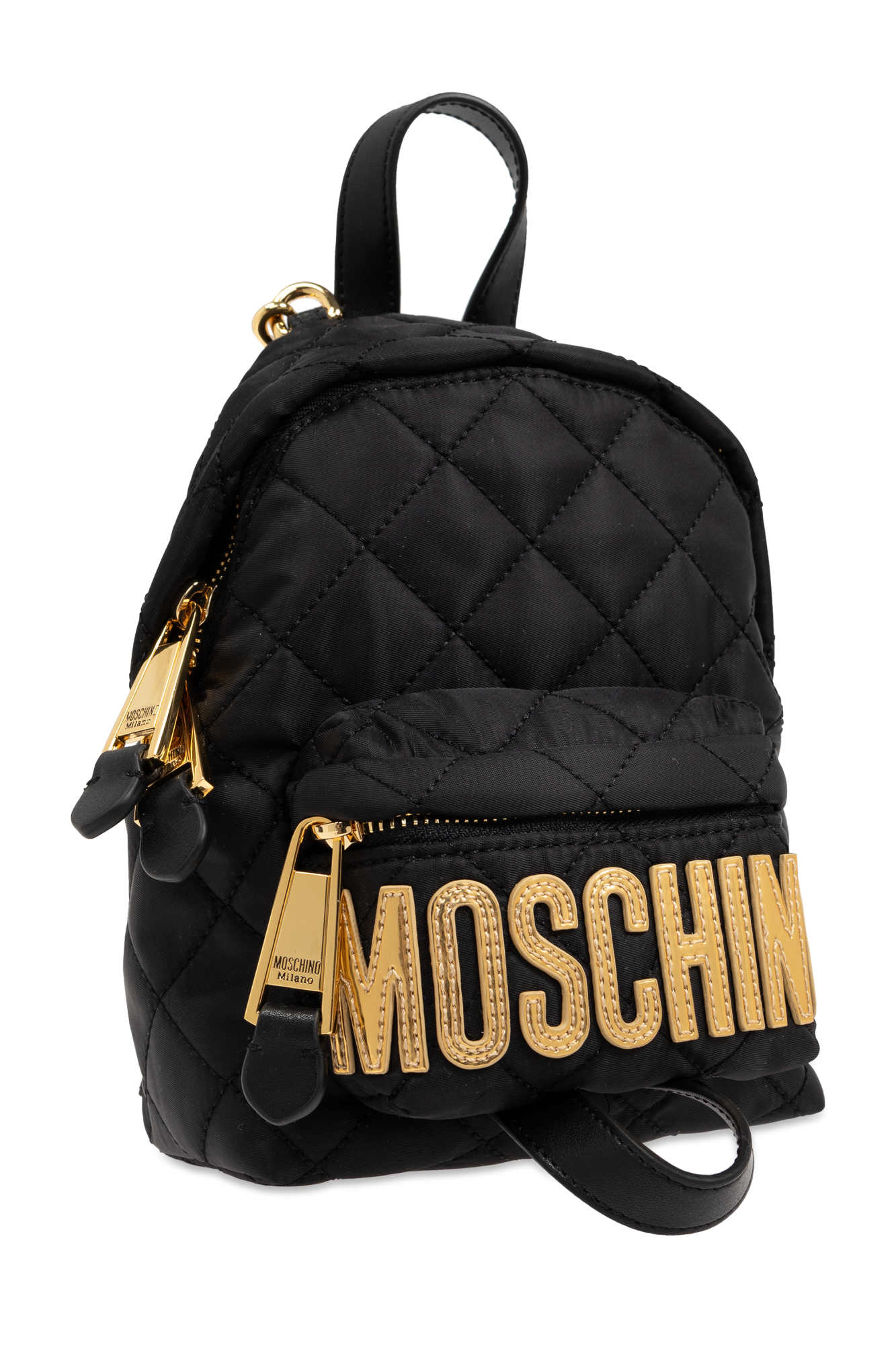 Black Backpack with logo Moschino Vitkac Italy